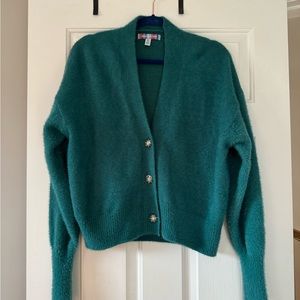 Urban Outfitters oversized teal cardigan